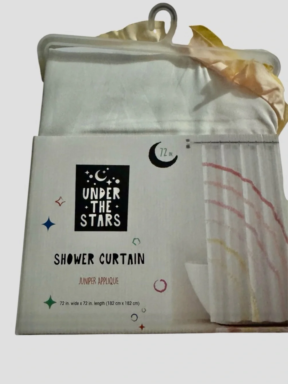 Under the stars juniper appliqué shower curtain